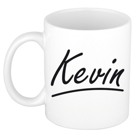 Name mug Kevin with elegant letters 300 ml