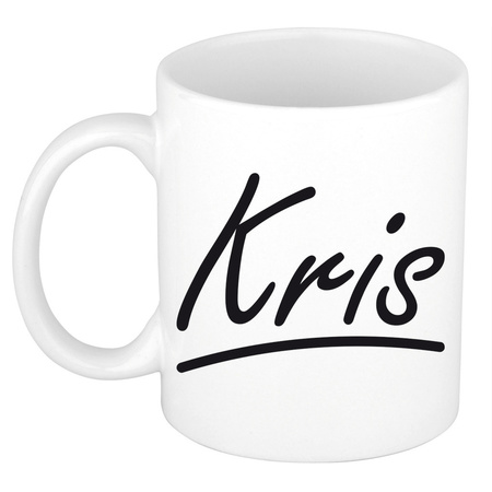 Name mug Kris with elegant letters 300 ml