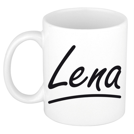 Name mug Lena with elegant letters 300 ml