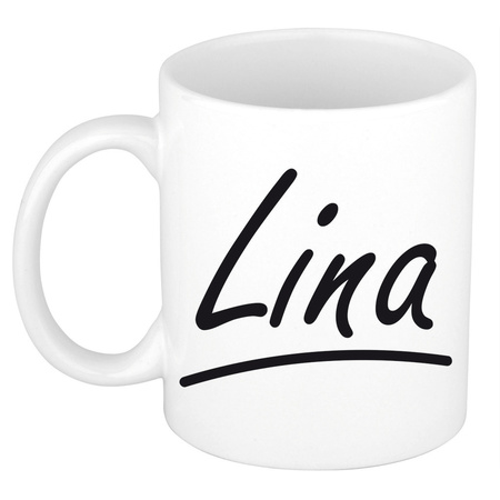 Name mug Lina with elegant letters 300 ml
