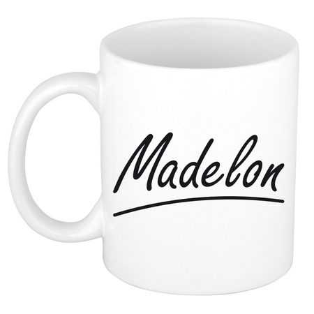 Name mug Madelon with elegant letters 300 ml