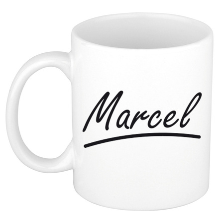Naam cadeau mok / beker Marcel met sierlijke letters 300 ml