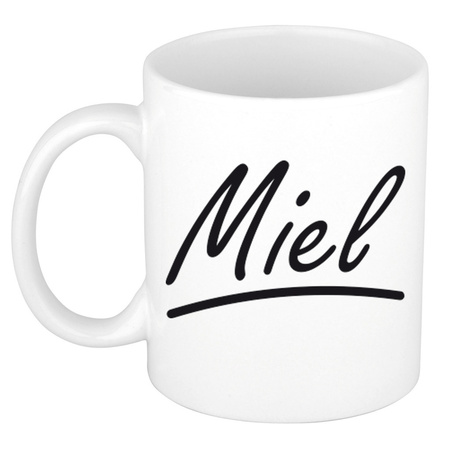 Name mug Miel with elegant letters 300 ml
