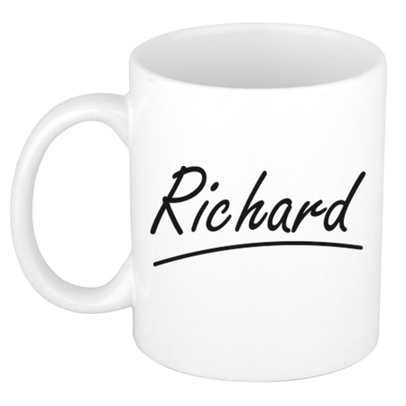 Naam cadeau mok / beker Richard met sierlijke letters 300 ml