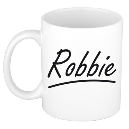 Naam cadeau mok / beker Robbie met sierlijke letters 300 ml