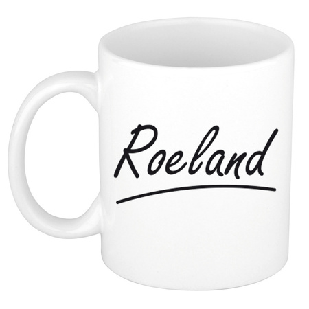 Name mug Roeland with elegant letters 300 ml