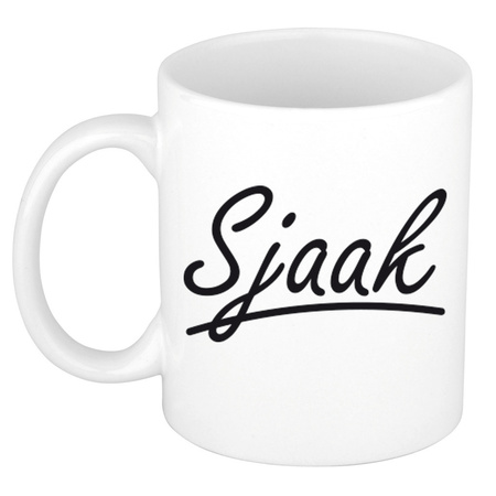 Name mug Sjaak with elegant letters 300 ml