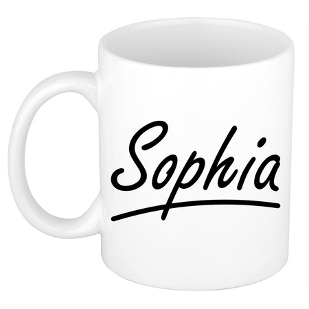 Naam cadeau mok / beker Sophia met sierlijke letters 300 ml