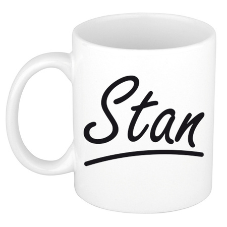 Name mug Stan with elegant letters 300 ml