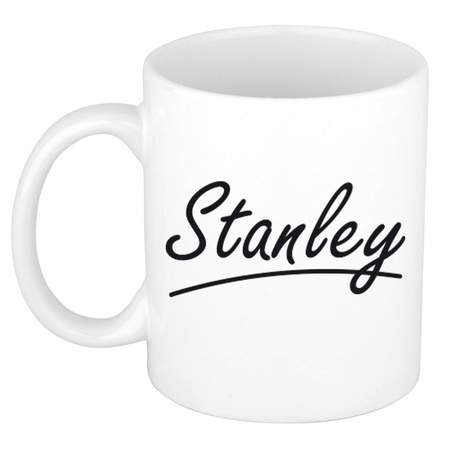 Naam cadeau mok / beker Stanley met sierlijke letters 300 ml