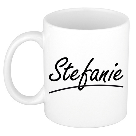 Name mug Stefanie with elegant letters 300 ml