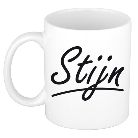 Name mug Stijn with elegant letters 300 ml