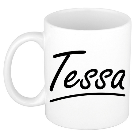 Name mug Tessa with elegant letters 300 ml