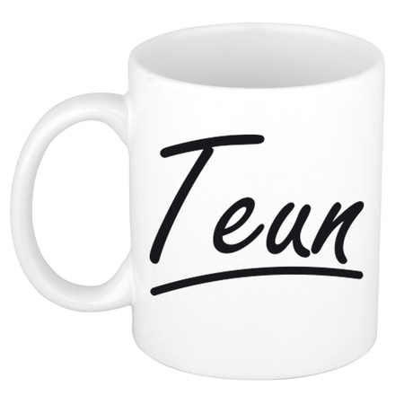 Name mug Teun with elegant letters 300 ml