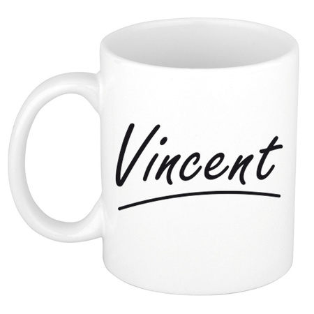Name mug Vincent with elegant letters 300 ml