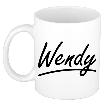Name mug Wendy with elegant letters 300 ml