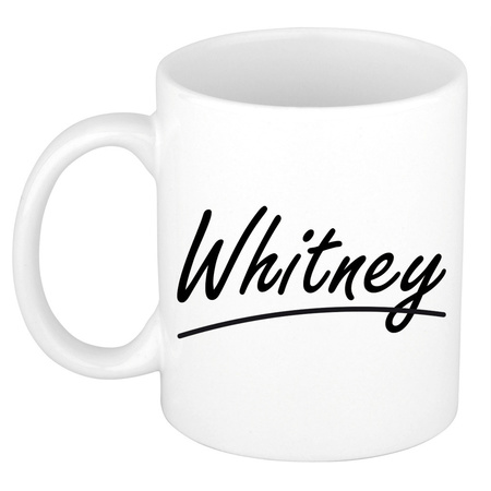 Name mug Whitney with elegant letters 300 ml