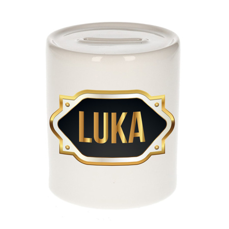 Name money box Luka with golden emblem