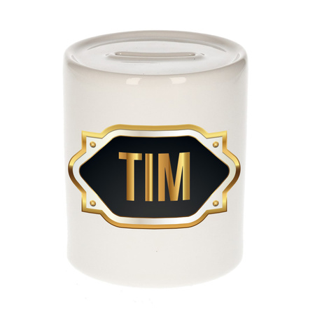 Name money box Tim with golden emblem