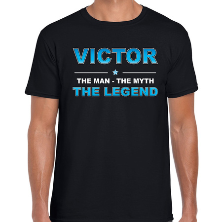 Naam cadeau t-shirt Victor - the legend zwart voor heren