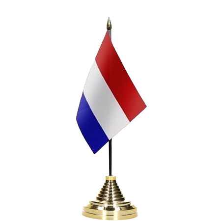 Nederland tafelvlaggetje - 15x - 10 x 15 cm - met standaard - polyester stof
