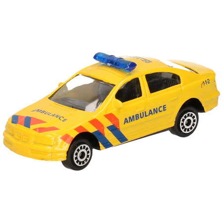Nederlandse ambulance speelgoed modelauto set 2-dlg beide 7 cm.