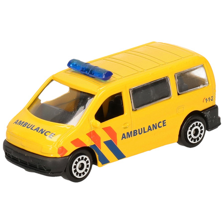 Nederlandse ambulance speelgoed modelauto set 2-dlg beide 7 cm.