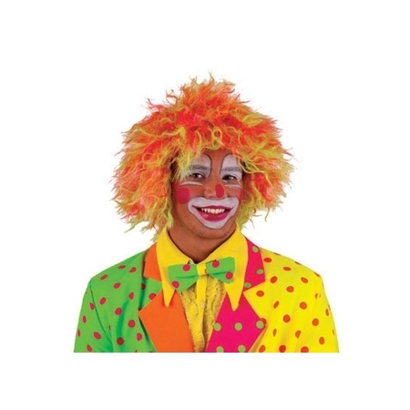 Neon colored clown wig adults
