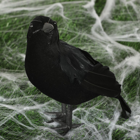 Nep kraai/raaf 25 cm - zwart - Halloween horror/griezel thema decoratie dieren