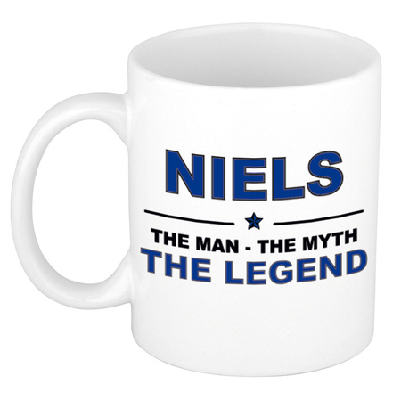 Niels The man, The myth the legend cadeau koffie mok / thee beker 300 ml