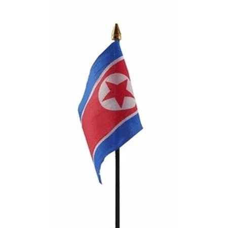 Noord Korea mini vlaggetje op stok 10 x 15 cm