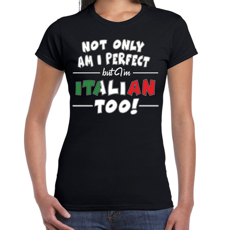 Not only perfect Italian / Italie t-shirt zwart voor dames