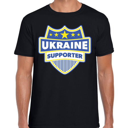Oekraine / Ukraine schild supporter t-shirt zwart voor heren
