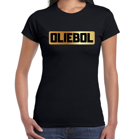 Oliebol fout oud en nieuw t-shirt zwart voor dames