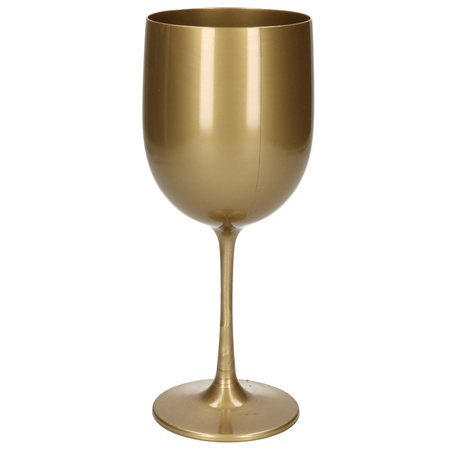 Onbreekbaar wijnglas goud kunststof 48 cl/480 ml