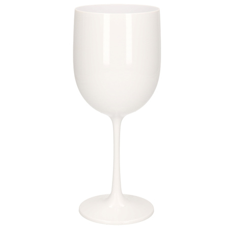 Onbreekbaar wijnglas wit kunststof 48 cl/480 ml