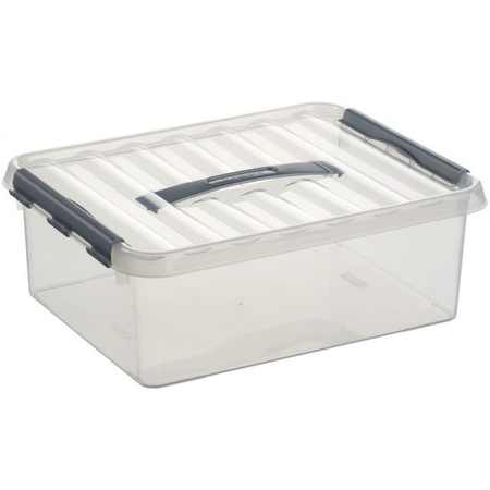 Storage boxes set 4x in 12 and 15 Liter plastic with lid