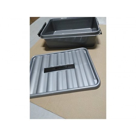 Opbergbox/opbergdoos 10 liter 40 x 30 x 11 cm metallic grijs/zwart