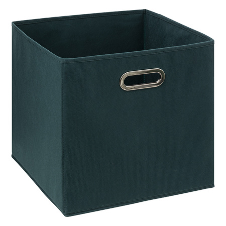 Storage basket 29 liters emeraldgreen linen 31 x 31 x 31 cm