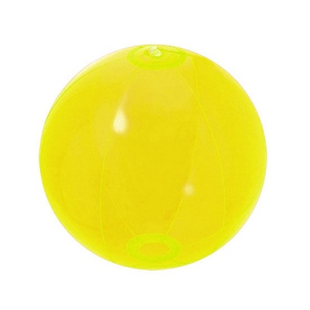 Opblaasbare strandbal neon geel 30 cm