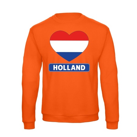 Oranje Holland hart vlag sweater heren