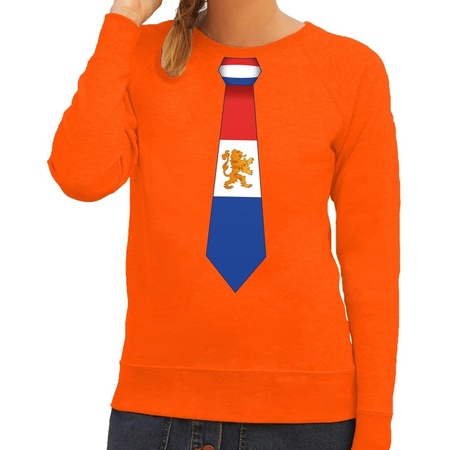 Oranje Holland stropdas sweater dames
