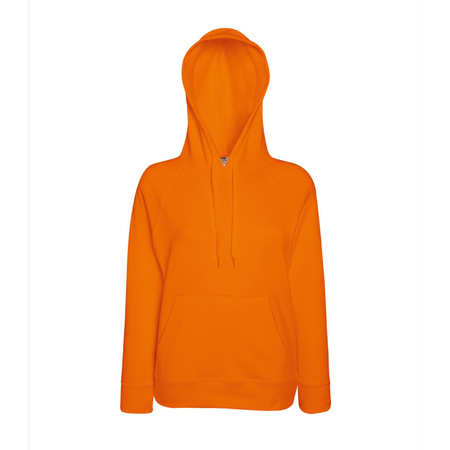 Oranje hoodie / sweater raglan met capuchon voor dames