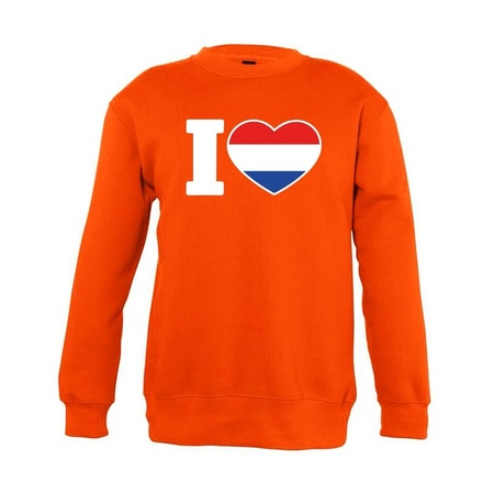 Oranje I love Holland sweater kinderen