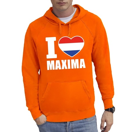 Oranje I love Maxima hoodie heren