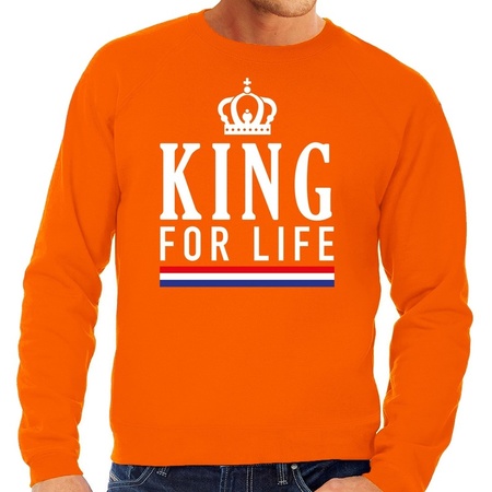 Oranje King for life sweater voor heren
