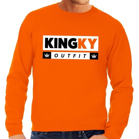 Oranje Kingky Outfit sweater voor heren