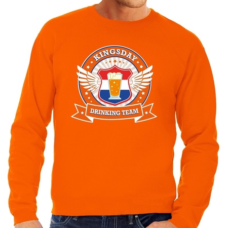 Oranje Kingsday drinking team sweater heren