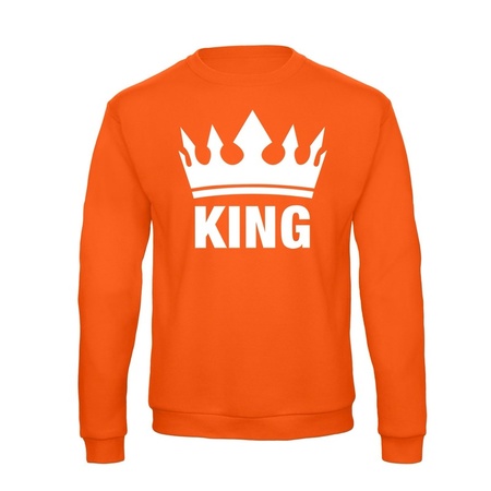 Oranje Koningsdag King sweater heren Oranje sweaters