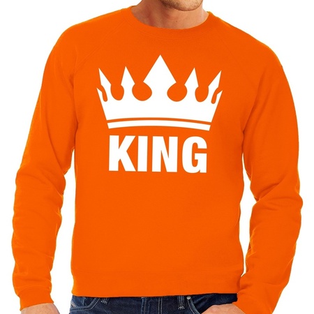 Oranje Koningsdag King sweater heren